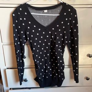 Small maternity tunic black and white polka dot